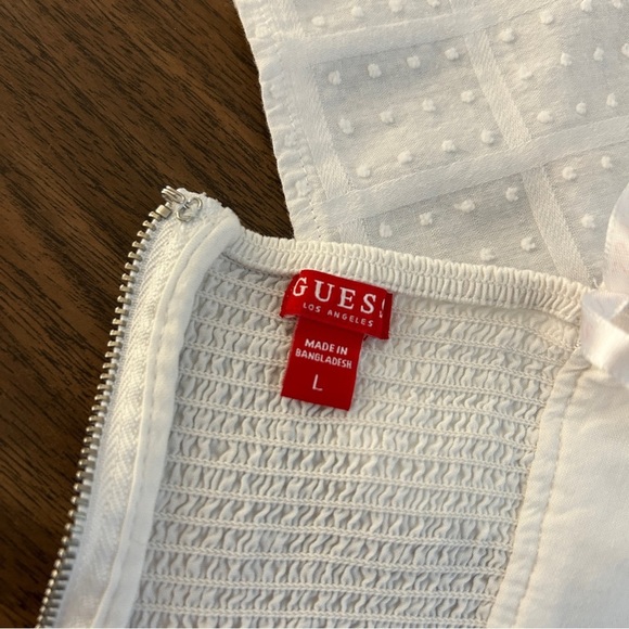 ❤️ Guess White Ruffled Blouse L - Picture 6 of 9
